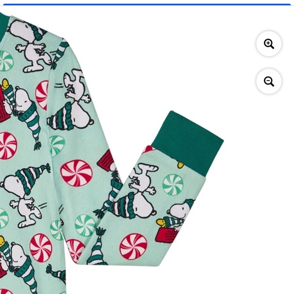 Peanuts Snoopy Unisex Childrens Green 2 PC Pajama Set Size 8 NWT - Picture 4 of 7